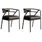 Industrial Home Velvet Arm Chair Matte Finish Open Back Dining Chair (Set of 2) Black Black Clearhalo ' kitchen&dining_furn' 'Dining Chairs' 'Dining Tables & Seating' 'dining_chair' 'furn' 'furn_dining_chair' 'Furniture' 'furniture_dining_chair' 'Kitchen & Dining Furniture' 'kitchen' 4131111