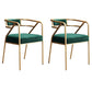Industrial Home Velvet Arm Chair Matte Finish Open Back Dining Chair (Set of 2) Blackish Green Brass Gold Clearhalo ' kitchen&dining_furn' 'Dining Chairs' 'Dining Tables & Seating' 'dining_chair' 'furn' 'furn_dining_chair' 'Furniture' 'furniture_dining_chair' 'Kitchen & Dining Furniture' 'kitchen' 4131112
