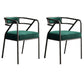 Industrial Home Velvet Arm Chair Matte Finish Open Back Dining Chair (Set of 2) Blackish Green Black Clearhalo ' kitchen&dining_furn' 'Dining Chairs' 'Dining Tables & Seating' 'dining_chair' 'furn' 'furn_dining_chair' 'Furniture' 'furniture_dining_chair' 'Kitchen & Dining Furniture' 'kitchen' 4131113