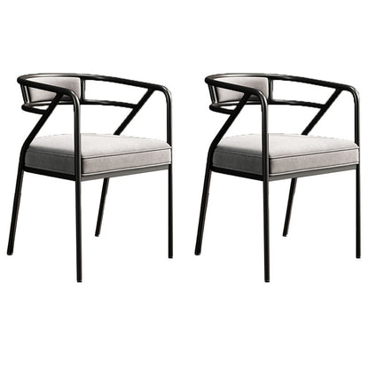 Industrial Home Velvet Arm Chair Matte Finish Open Back Dining Chair (Set of 2) Silver Gray Black Clearhalo ' kitchen&dining_furn' 'Dining Chairs' 'Dining Tables & Seating' 'dining_chair' 'furn' 'furn_dining_chair' 'Furniture' 'furniture_dining_chair' 'Kitchen & Dining Furniture' 'kitchen' 4131114