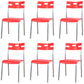 Minimalist Style Plastic Dining Armless Chair Open Back Stackable Dining Side Chair Red 6 Piece Set Clearhalo ' kitchen&dining_furn' 'Dining Chairs' 'Dining Tables & Seating' 'dining_chair' 'furn' 'furn_dining_chair' 'Furniture' 'furniture_dining_chair' 'Kitchen & Dining Furniture' 'kitchen' 4131127