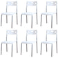 Minimalist Style Plastic Dining Armless Chair Open Back Stackable Dining Side Chair White 6 Piece Set Clearhalo ' kitchen&dining_furn' 'Dining Chairs' 'Dining Tables & Seating' 'dining_chair' 'furn' 'furn_dining_chair' 'Furniture' 'furniture_dining_chair' 'Kitchen & Dining Furniture' 'kitchen' 4131137