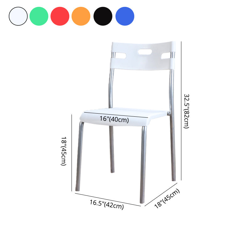 Minimalist Style Plastic Dining Armless Chair Open Back Stackable Dining Side Chair Clearhalo ' kitchen&dining_furn' 'Dining Chairs' 'Dining Tables & Seating' 'dining_chair' 'furn' 'furn_dining_chair' 'Furniture' 'furniture_dining_chair' 'Kitchen & Dining Furniture' 'kitchen' 4131144