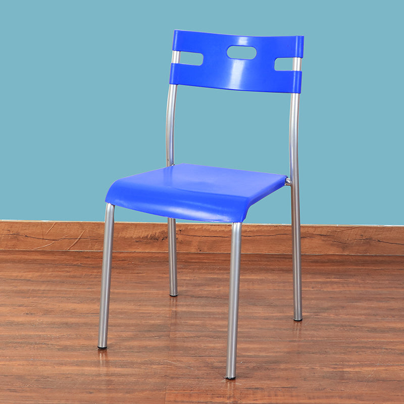 Minimalist Style Plastic Dining Armless Chair Stackable Open Back Dining Side Chair Sky Blue 1 Piece Clearhalo ' kitchen&dining_furn' 'Dining Chairs' 'Dining Tables & Seating' 'dining_chair' 'furn' 'furn_dining_chair' 'Furniture' 'furniture_dining_chair' 'Kitchen & Dining Furniture' 'kitchen' 4131146