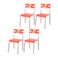 Minimalist Style Plastic Dining Armless Chair Stackable Open Back Dining Side Chair Dark Red 4 Piece Set Clearhalo ' kitchen&dining_furn' 'Dining Chairs' 'Dining Tables & Seating' 'dining_chair' 'furn' 'furn_dining_chair' 'Furniture' 'furniture_dining_chair' 'Kitchen & Dining Furniture' 'kitchen' 4131162