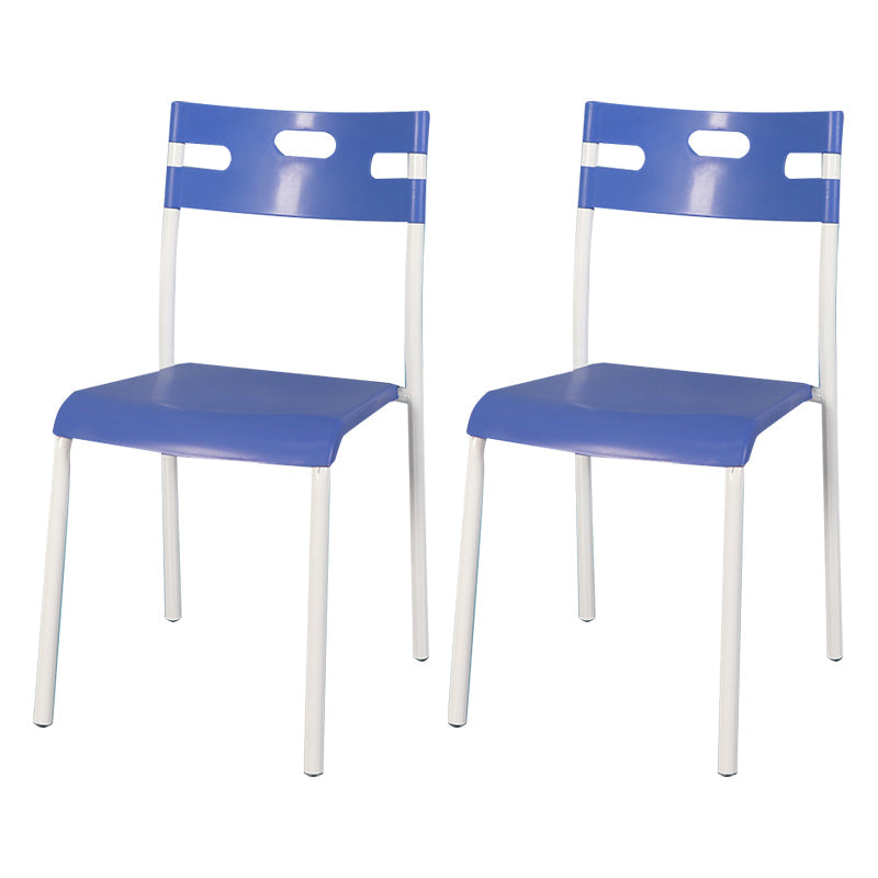Minimalist Style Plastic Dining Armless Chair Stackable Open Back Dining Side Chair Blue 2 Piece Set Clearhalo ' kitchen&dining_furn' 'Dining Chairs' 'Dining Tables & Seating' 'dining_chair' 'furn' 'furn_dining_chair' 'Furniture' 'furniture_dining_chair' 'Kitchen & Dining Furniture' 'kitchen' 4131170