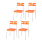 Minimalist Style Plastic Dining Armless Chair Stackable Open Back Dining Side Chair Orange 4 Piece Set Clearhalo ' kitchen&dining_furn' 'Dining Chairs' 'Dining Tables & Seating' 'dining_chair' 'furn' 'furn_dining_chair' 'Furniture' 'furniture_dining_chair' 'Kitchen & Dining Furniture' 'kitchen' 4131174