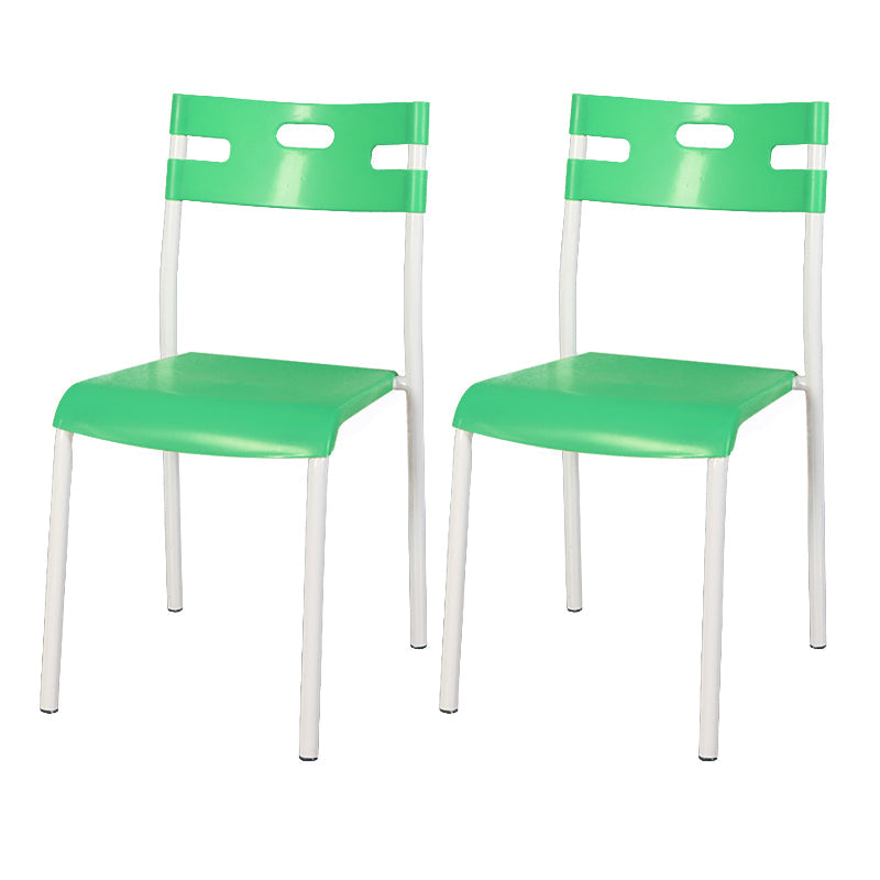 Minimalist Style Plastic Dining Armless Chair Stackable Open Back Dining Side Chair Green 2 Piece Set Clearhalo ' kitchen&dining_furn' 'Dining Chairs' 'Dining Tables & Seating' 'dining_chair' 'furn' 'furn_dining_chair' 'Furniture' 'furniture_dining_chair' 'Kitchen & Dining Furniture' 'kitchen' 4131176