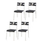 Minimalist Style Plastic Dining Armless Chair Stackable Open Back Dining Side Chair Black 4 Piece Set Clearhalo ' kitchen&dining_furn' 'Dining Chairs' 'Dining Tables & Seating' 'dining_chair' 'furn' 'furn_dining_chair' 'Furniture' 'furniture_dining_chair' 'Kitchen & Dining Furniture' 'kitchen' 4131183