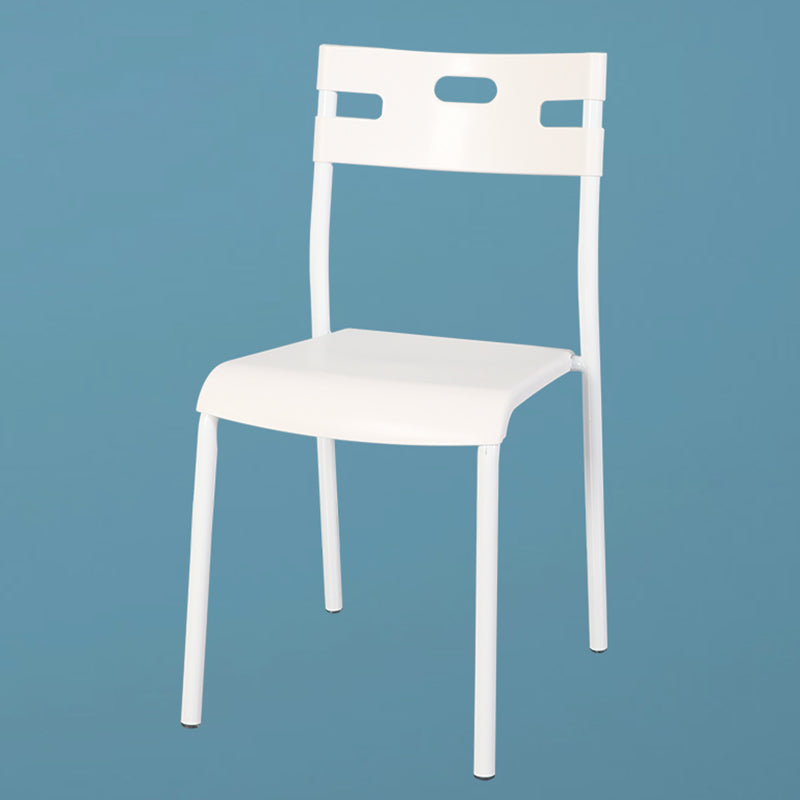 Minimalist Style Plastic Dining Armless Chair Stackable Open Back Dining Side Chair White 1 Piece Clearhalo ' kitchen&dining_furn' 'Dining Chairs' 'Dining Tables & Seating' 'dining_chair' 'furn' 'furn_dining_chair' 'Furniture' 'furniture_dining_chair' 'Kitchen & Dining Furniture' 'kitchen' 4131184