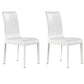 Contemporary Faux Leather Dining Chairs Upholstered Side Armless Chairs Gloss White 2 Piece Set Clearhalo ' kitchen&dining_furn' 'Dining Chairs' 'Dining Tables & Seating' 'dining_chair' 'furn' 'furn_dining_chair' 'Furniture' 'furniture_dining_chair' 'Kitchen & Dining Furniture' 'kitchen' 4131191