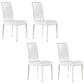 Contemporary Faux Leather Dining Chairs Upholstered Side Armless Chairs Gloss White 4 Piece Set Clearhalo ' kitchen&dining_furn' 'Dining Chairs' 'Dining Tables & Seating' 'dining_chair' 'furn' 'furn_dining_chair' 'Furniture' 'furniture_dining_chair' 'Kitchen & Dining Furniture' 'kitchen' 4131192