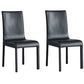 Contemporary Faux Leather Dining Chairs Upholstered Side Armless Chairs Black 2 Piece Set Clearhalo ' kitchen&dining_furn' 'Dining Chairs' 'Dining Tables & Seating' 'dining_chair' 'furn' 'furn_dining_chair' 'Furniture' 'furniture_dining_chair' 'Kitchen & Dining Furniture' 'kitchen' 4131196