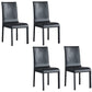 Contemporary Faux Leather Dining Chairs Upholstered Side Armless Chairs Black 4 Piece Set Clearhalo ' kitchen&dining_furn' 'Dining Chairs' 'Dining Tables & Seating' 'dining_chair' 'furn' 'furn_dining_chair' 'Furniture' 'furniture_dining_chair' 'Kitchen & Dining Furniture' 'kitchen' 4131199