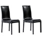 Contemporary Faux Leather Dining Chairs Upholstered Side Armless Chairs Gloss Black 2 Piece Set Clearhalo ' kitchen&dining_furn' 'Dining Chairs' 'Dining Tables & Seating' 'dining_chair' 'furn' 'furn_dining_chair' 'Furniture' 'furniture_dining_chair' 'Kitchen & Dining Furniture' 'kitchen' 4131202