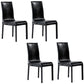 Contemporary Faux Leather Dining Chairs Upholstered Side Armless Chairs Gloss Black 4 Piece Set Clearhalo ' kitchen&dining_furn' 'Dining Chairs' 'Dining Tables & Seating' 'dining_chair' 'furn' 'furn_dining_chair' 'Furniture' 'furniture_dining_chair' 'Kitchen & Dining Furniture' 'kitchen' 4131204
