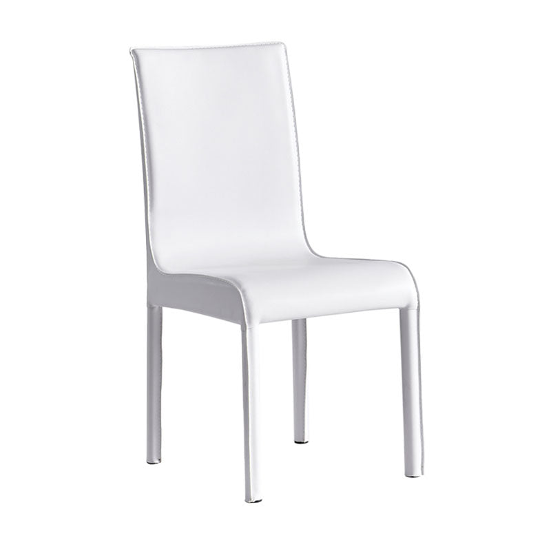 Contemporary Faux Leather Dining Chairs Upholstered Side Armless Chairs White 1 Piece Clearhalo ' kitchen&dining_furn' 'Dining Chairs' 'Dining Tables & Seating' 'dining_chair' 'furn' 'furn_dining_chair' 'Furniture' 'furniture_dining_chair' 'Kitchen & Dining Furniture' 'kitchen' 4131206
