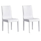 Contemporary Faux Leather Dining Chairs Upholstered Side Armless Chairs White 2 Piece Set Clearhalo ' kitchen&dining_furn' 'Dining Chairs' 'Dining Tables & Seating' 'dining_chair' 'furn' 'furn_dining_chair' 'Furniture' 'furniture_dining_chair' 'Kitchen & Dining Furniture' 'kitchen' 4131208