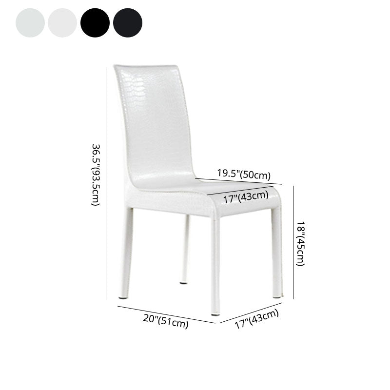 Contemporary Faux Leather Dining Chairs Upholstered Side Armless Chairs Clearhalo ' kitchen&dining_furn' 'Dining Chairs' 'Dining Tables & Seating' 'dining_chair' 'furn' 'furn_dining_chair' 'Furniture' 'furniture_dining_chair' 'Kitchen & Dining Furniture' 'kitchen' 4131210