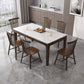 Solid Wood Mid-Century Modern Table Rectangle Marble Top Table for Kitchen Clearhalo ' dining_table' 'Dining Tables & Seating' 'Dining Tables' 'furn' 'furn_dining_table' 'Furniture' 'furniture_dining_table' 'Kitchen & Dining Furniture' 'kitchen&dining_furn' 'kitchen' 'kitchen_dining_table' 4133442