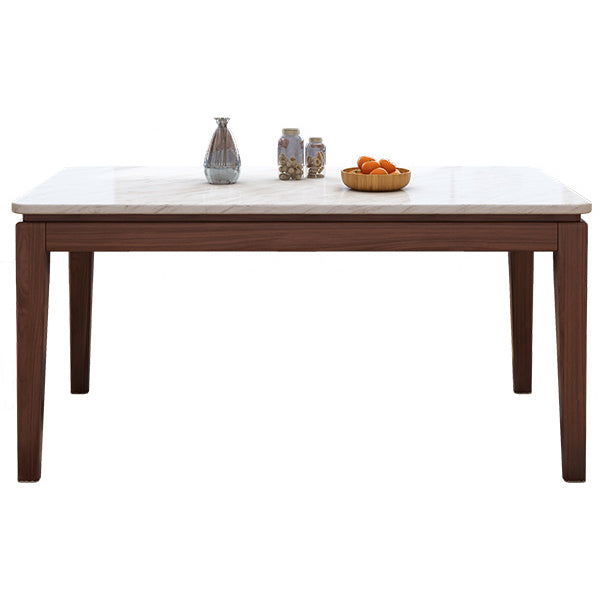 Solid Wood Mid-Century Modern Table Rectangle Marble Top Table for Kitchen Without Chairs Clearhalo ' dining_table' 'Dining Tables & Seating' 'Dining Tables' 'furn' 'furn_dining_table' 'Furniture' 'furniture_dining_table' 'Kitchen & Dining Furniture' 'kitchen&dining_furn' 'kitchen' 'kitchen_dining_table' 4133444