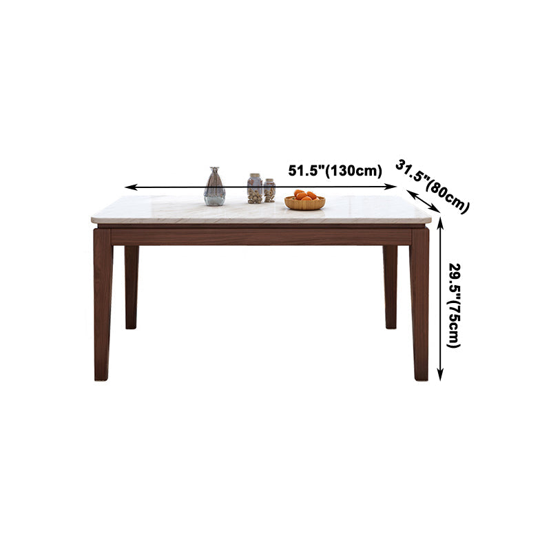 Solid Wood Mid-Century Modern Table Rectangle Marble Top Table for Kitchen Clearhalo ' dining_table' 'Dining Tables & Seating' 'Dining Tables' 'furn' 'furn_dining_table' 'Furniture' 'furniture_dining_table' 'Kitchen & Dining Furniture' 'kitchen&dining_furn' 'kitchen' 'kitchen_dining_table' 4133446