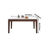 Solid Wood Mid-Century Modern Table Rectangle Marble Top Table for Kitchen Clearhalo ' dining_table' 'Dining Tables & Seating' 'Dining Tables' 'furn' 'furn_dining_table' 'Furniture' 'furniture_dining_table' 'Kitchen & Dining Furniture' 'kitchen&dining_furn' 'kitchen' 'kitchen_dining_table' 4133448