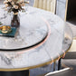 Marble Dining Table Luxury Style Single Pedestal Base Round Table for Home Clearhalo ' dining_table' 'Dining Tables & Seating' 'Dining Tables' 'furn' 'furn_dining_table' 'Furniture' 'furniture_dining_table' 'Kitchen & Dining Furniture' 'kitchen&dining_furn' 'kitchen' 'kitchen_dining_table' 4133454