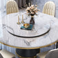 Marble Dining Table Luxury Style Single Pedestal Base Round Table for Home Clearhalo ' dining_table' 'Dining Tables & Seating' 'Dining Tables' 'furn' 'furn_dining_table' 'Furniture' 'furniture_dining_table' 'Kitchen & Dining Furniture' 'kitchen&dining_furn' 'kitchen' 'kitchen_dining_table' 4133457