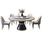 Marble Dining Table Luxury Style Single Pedestal Base Round Table for Home Clearhalo ' dining_table' 'Dining Tables & Seating' 'Dining Tables' 'furn' 'furn_dining_table' 'Furniture' 'furniture_dining_table' 'Kitchen & Dining Furniture' 'kitchen&dining_furn' 'kitchen' 'kitchen_dining_table' 4133458