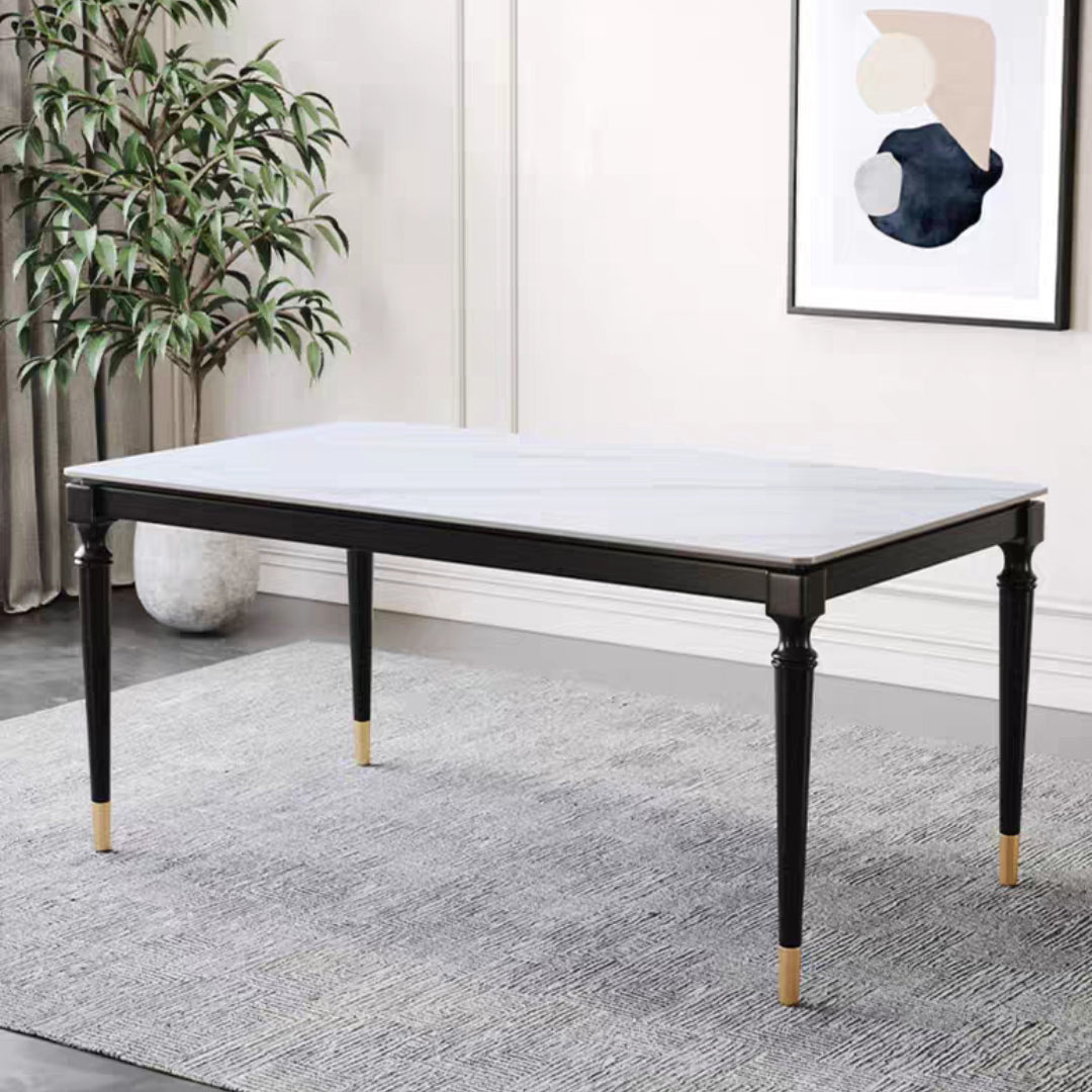 Solid Wood Mid-Century Modern Table White Sintered Stone Table with 4 Legs Clearhalo ' dining_table' 'Dining Tables & Seating' 'Dining Tables' 'furn' 'furn_dining_table' 'Furniture' 'furniture_dining_table' 'Kitchen & Dining Furniture' 'kitchen&dining_furn' 'kitchen' 'kitchen_dining_table' 4133476