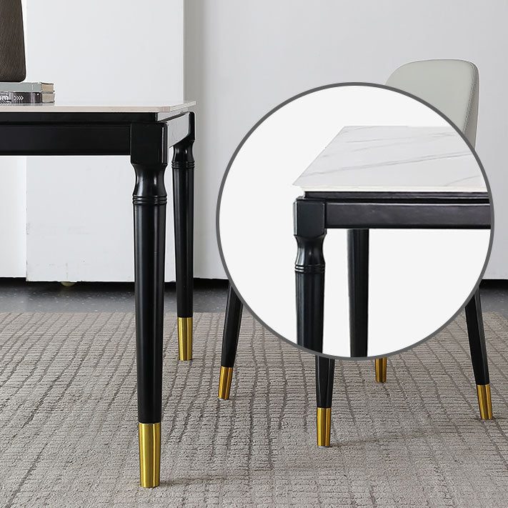 Solid Wood Mid-Century Modern Table White Sintered Stone Table with 4 Legs Clearhalo ' dining_table' 'Dining Tables & Seating' 'Dining Tables' 'furn' 'furn_dining_table' 'Furniture' 'furniture_dining_table' 'Kitchen & Dining Furniture' 'kitchen&dining_furn' 'kitchen' 'kitchen_dining_table' 4133479