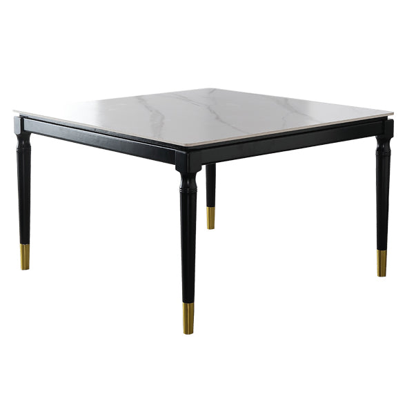 Solid Wood Mid-Century Modern Table White Sintered Stone Table with 4 Legs Without Chairs Clearhalo ' dining_table' 'Dining Tables & Seating' 'Dining Tables' 'furn' 'furn_dining_table' 'Furniture' 'furniture_dining_table' 'Kitchen & Dining Furniture' 'kitchen&dining_furn' 'kitchen' 'kitchen_dining_table' 4133481