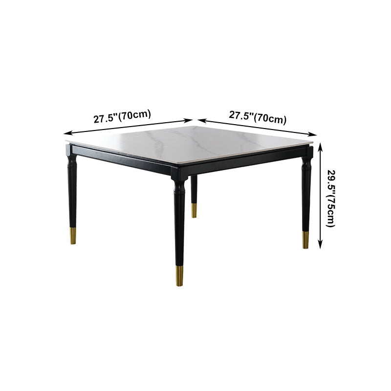 Solid Wood Mid-Century Modern Table White Sintered Stone Table with 4 Legs Clearhalo ' dining_table' 'Dining Tables & Seating' 'Dining Tables' 'furn' 'furn_dining_table' 'Furniture' 'furniture_dining_table' 'Kitchen & Dining Furniture' 'kitchen&dining_furn' 'kitchen' 'kitchen_dining_table' 4133491