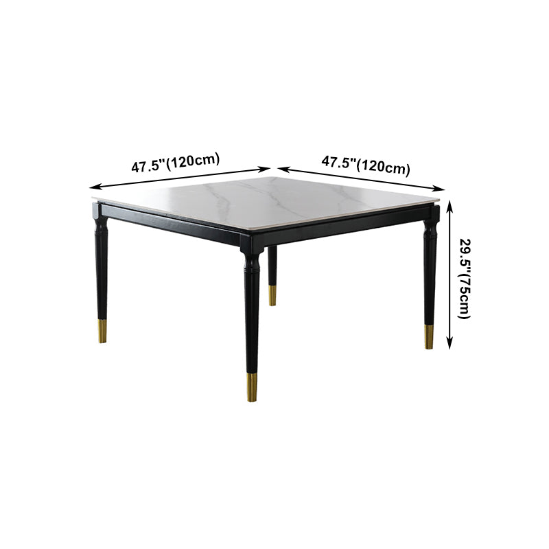 Solid Wood Mid-Century Modern Table White Sintered Stone Table with 4 Legs Clearhalo ' dining_table' 'Dining Tables & Seating' 'Dining Tables' 'furn' 'furn_dining_table' 'Furniture' 'furniture_dining_table' 'Kitchen & Dining Furniture' 'kitchen&dining_furn' 'kitchen' 'kitchen_dining_table' 4133496