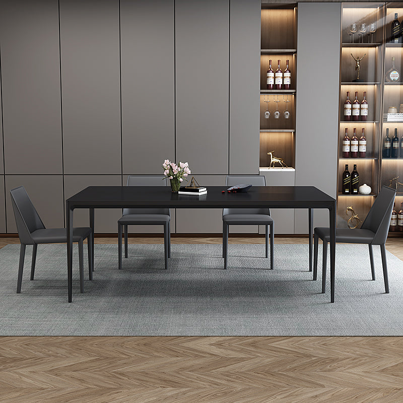 Sintered Stone Dining Table Modern Style 4 Legs Base Rectangle Table for Home Clearhalo ' dining_table' 'Dining Tables & Seating' 'Dining Tables' 'Furniture' 'furniture_dining_table' 'Kitchen & Dining Furniture' 'kitchen&dining_furn' 'kitchen' 'kitchen_dining_table' 4133500