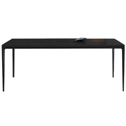 Sintered Stone Dining Table Modern Style 4 Legs Base Rectangle Table for Home Black Clearhalo ' dining_table' 'Dining Tables & Seating' 'Dining Tables' 'Furniture' 'furniture_dining_table' 'Kitchen & Dining Furniture' 'kitchen&dining_furn' 'kitchen' 'kitchen_dining_table' 4133502
