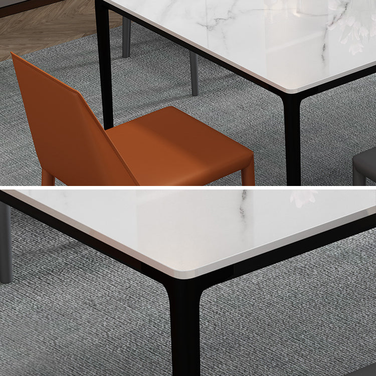 Sintered Stone Dining Table Modern Style 4 Legs Base Rectangle Table for Home Clearhalo ' dining_table' 'Dining Tables & Seating' 'Dining Tables' 'Furniture' 'furniture_dining_table' 'Kitchen & Dining Furniture' 'kitchen&dining_furn' 'kitchen' 'kitchen_dining_table' 4133505