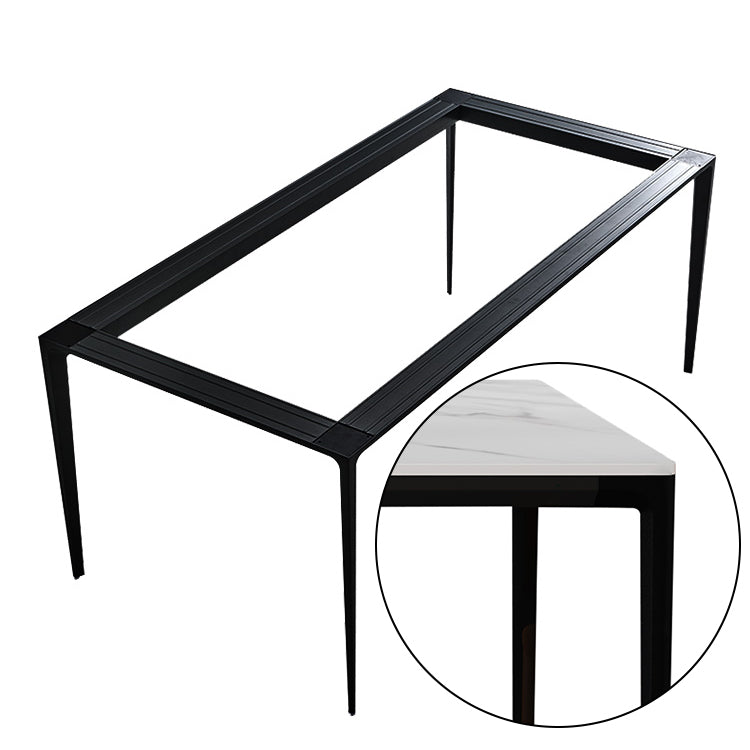 Sintered Stone Dining Table Modern Style 4 Legs Base Rectangle Table for Home Clearhalo ' dining_table' 'Dining Tables & Seating' 'Dining Tables' 'Furniture' 'furniture_dining_table' 'Kitchen & Dining Furniture' 'kitchen&dining_furn' 'kitchen' 'kitchen_dining_table' 4133506