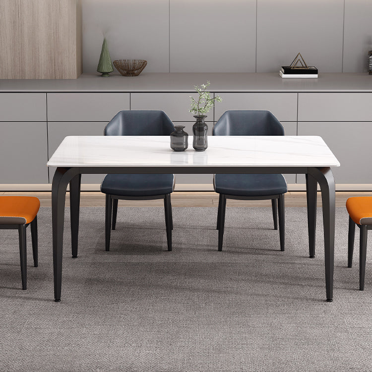 Sintered Stone Dining Table Industrial Style 4 Legs Base Table for Dining Room Clearhalo ' dining_table' 'Dining Tables & Seating' 'Dining Tables' 'furn' 'furn_dining_table' 'Furniture' 'furniture_dining_table' 'Kitchen & Dining Furniture' 'kitchen&dining_furn' 'kitchen' 'kitchen_dining_table' 4133529