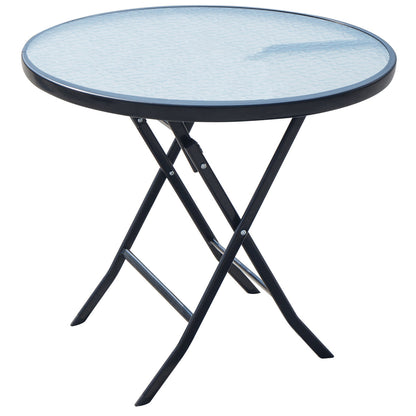 Modern Style Dining Table Glass Home Use Dining Table with Black Frame Round Clear Clearhalo ' dining_table' 'Dining Tables & Seating' 'Dining Tables' 'furn' 'furn_dining_table' 'Furniture' 'furniture_dining_table' 'Kitchen & Dining Furniture' 'kitchen&dining_furn' 'kitchen' 'kitchen_dining_table' 4133543