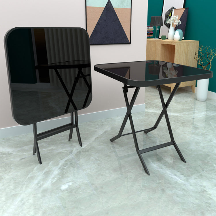 Modern Style Dining Table Glass Home Use Dining Table with Black Frame Clearhalo ' dining_table' 'Dining Tables & Seating' 'Dining Tables' 'furn' 'furn_dining_table' 'Furniture' 'furniture_dining_table' 'Kitchen & Dining Furniture' 'kitchen&dining_furn' 'kitchen' 'kitchen_dining_table' 4133546