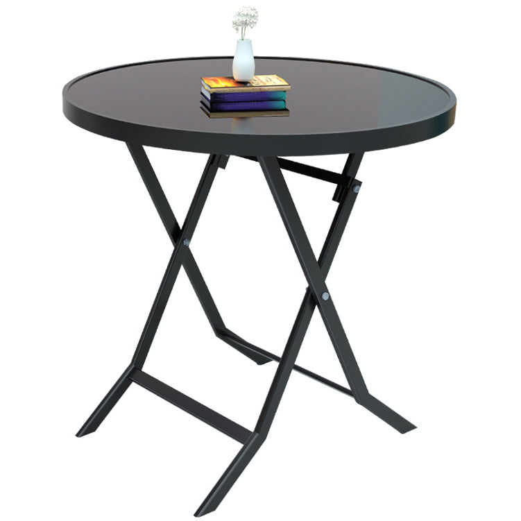 Modern Style Dining Table Glass Home Use Dining Table with Black Frame Clearhalo ' dining_table' 'Dining Tables & Seating' 'Dining Tables' 'furn' 'furn_dining_table' 'Furniture' 'furniture_dining_table' 'Kitchen & Dining Furniture' 'kitchen&dining_furn' 'kitchen' 'kitchen_dining_table' 4133549
