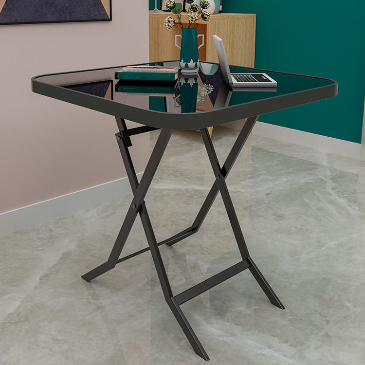 Modern Style Dining Table Glass Home Use Dining Table with Black Frame Clearhalo ' dining_table' 'Dining Tables & Seating' 'Dining Tables' 'furn' 'furn_dining_table' 'Furniture' 'furniture_dining_table' 'Kitchen & Dining Furniture' 'kitchen&dining_furn' 'kitchen' 'kitchen_dining_table' 4133554