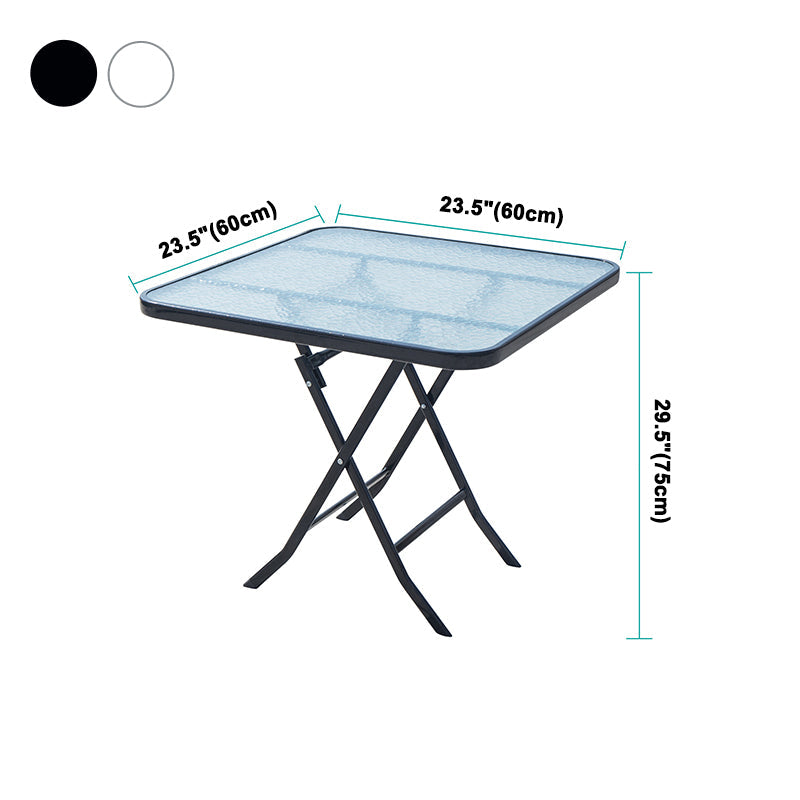 Modern Style Dining Table Glass Home Use Dining Table with Black Frame Clearhalo ' dining_table' 'Dining Tables & Seating' 'Dining Tables' 'furn' 'furn_dining_table' 'Furniture' 'furniture_dining_table' 'Kitchen & Dining Furniture' 'kitchen&dining_furn' 'kitchen' 'kitchen_dining_table' 4133557