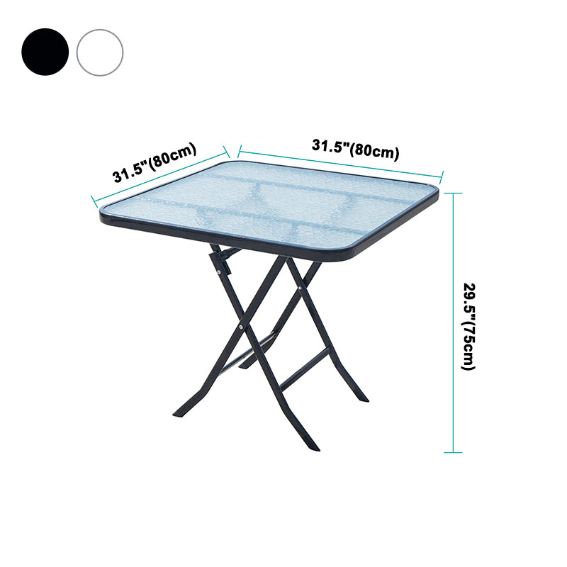 Modern Style Dining Table Glass Home Use Dining Table with Black Frame Clearhalo ' dining_table' 'Dining Tables & Seating' 'Dining Tables' 'furn' 'furn_dining_table' 'Furniture' 'furniture_dining_table' 'Kitchen & Dining Furniture' 'kitchen&dining_furn' 'kitchen' 'kitchen_dining_table' 4133561