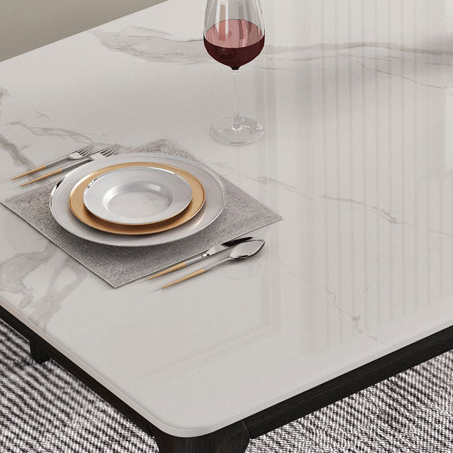 Sintered Stone White Dining Table Mid-Century Modern 4 Legs Table for Dining Room Clearhalo ' dining_table' 'Dining Tables & Seating' 'Dining Tables' 'Furniture' 'furniture_dining_table' 'Kitchen & Dining Furniture' 'kitchen&dining_furn' 'kitchen' 'kitchen_dining_table' 4133578