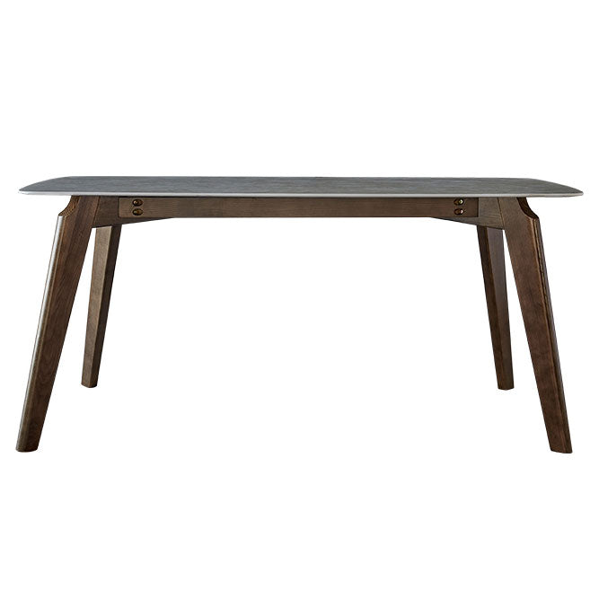 Mid-Century Modern Rectangle Table Grey Sintered Stone Table with 4 Ash Solid Wood Legs Without Chairs Clearhalo ' dining_table' 'Dining Tables & Seating' 'Dining Tables' 'furn' 'furn_dining_table' 'Furniture' 'furniture_dining_table' 'Kitchen & Dining Furniture' 'kitchen&dining_furn' 'kitchen' 'kitchen_dining_table' 4133615