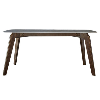 Mid-Century Modern Rectangle Table Grey Sintered Stone Table with 4 Ash Solid Wood Legs Without Chairs Clearhalo ' dining_table' 'Dining Tables & Seating' 'Dining Tables' 'furn' 'furn_dining_table' 'Furniture' 'furniture_dining_table' 'Kitchen & Dining Furniture' 'kitchen&dining_furn' 'kitchen' 'kitchen_dining_table' 4133615