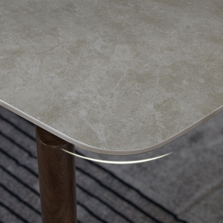 Mid-Century Modern Rectangle Table Grey Sintered Stone Table with 4 Ash Solid Wood Legs Clearhalo ' dining_table' 'Dining Tables & Seating' 'Dining Tables' 'furn' 'furn_dining_table' 'Furniture' 'furniture_dining_table' 'Kitchen & Dining Furniture' 'kitchen&dining_furn' 'kitchen' 'kitchen_dining_table' 4133616